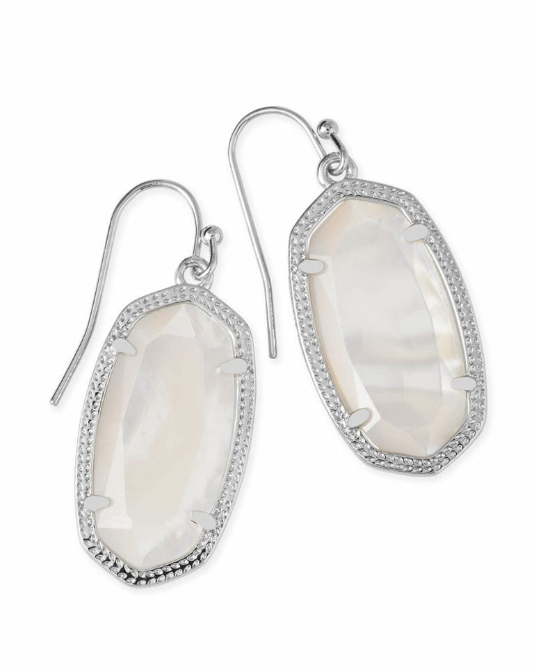 Kendra Scott  Dani Silver Drop Earrings in Ivory Pearl