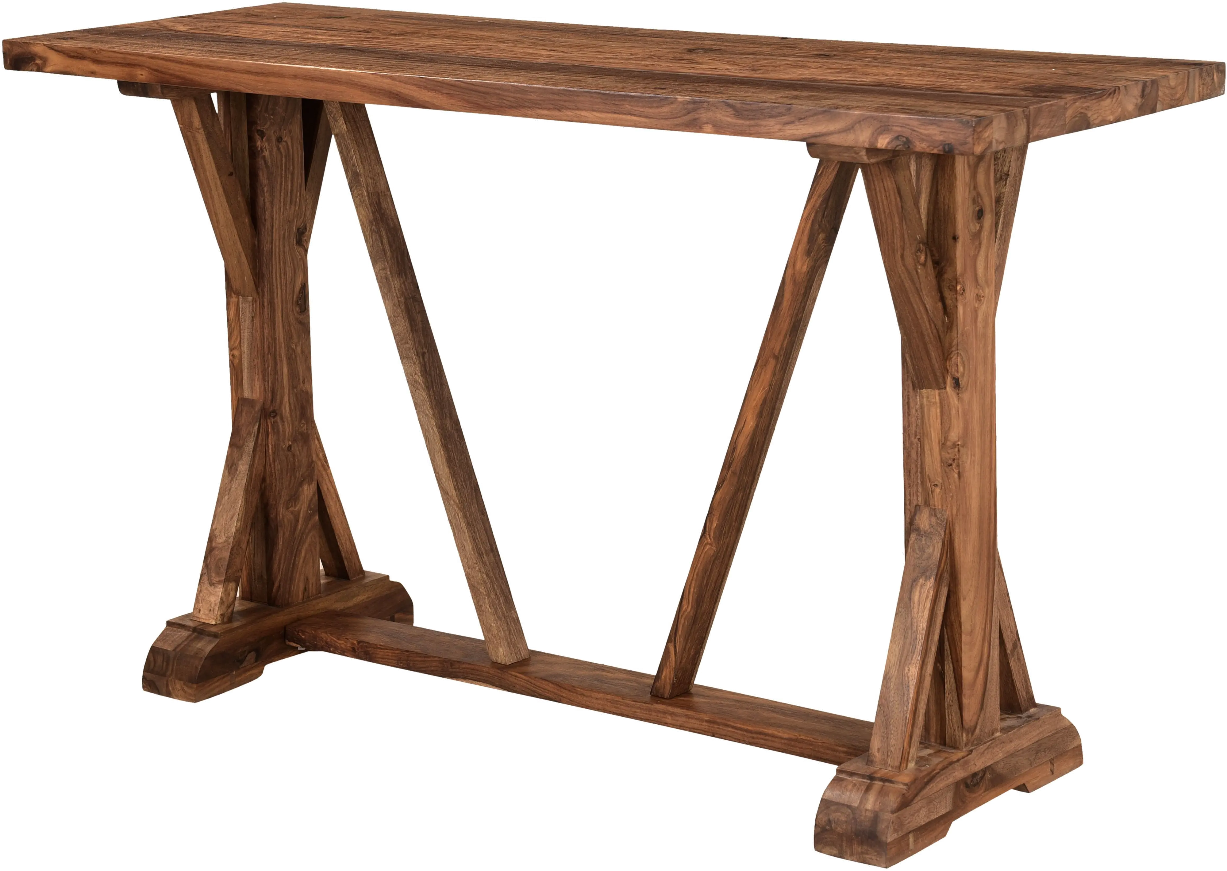 Brownstone Rustic Brown Console Table with Trestle Base