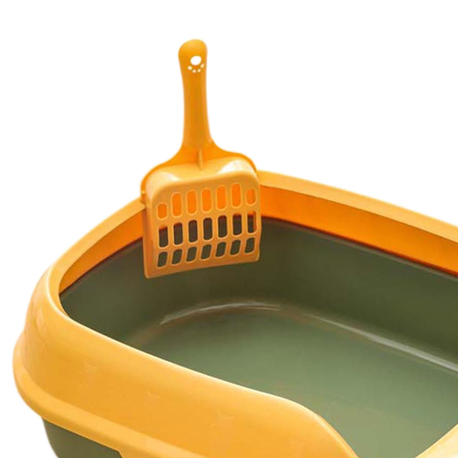 Cat Litter Box Pet Semi-Closed Pet Litter Tray to Clean  Pet Litter Tray for Kitty， Small Animals Toilet Sand Box Container Bedpan - Green