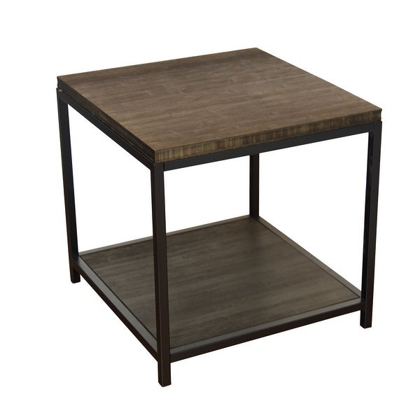 2 Tier Solid Bamboo Steel Frame End Table