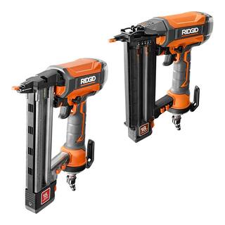 RIDGID Pneumatic 18-Gauge 2-18 in. Brad Nailer and 18-Gague 1-12 in. Finish Stapler R213BNF-R150FSF