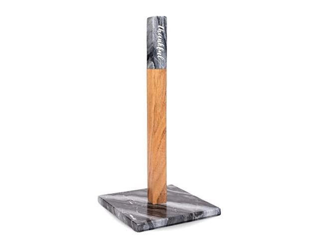 Lexi Home Marble Counter Embossed Paper Towel Holder Mount Grey
