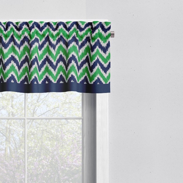 Bacati Mixnmatch Blue green Chevron Zigzag Window Valance