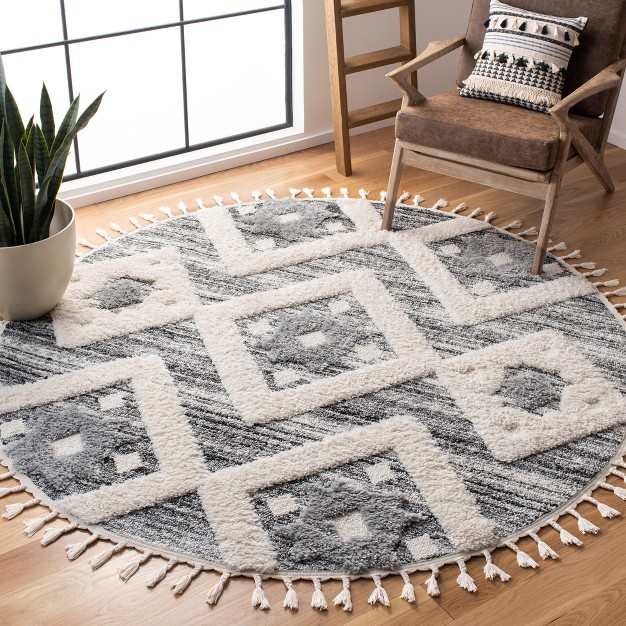 Moroccan Tassel Shag Mts664 Power Loomed Area Rug Safavieh