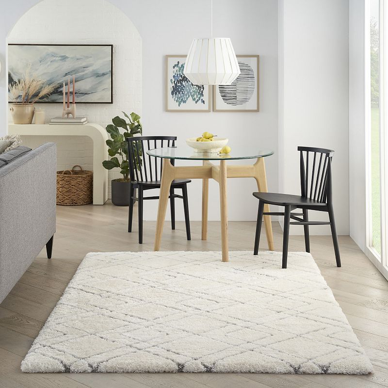 Nourison Luxurious Shag Lattice Indoor Rug