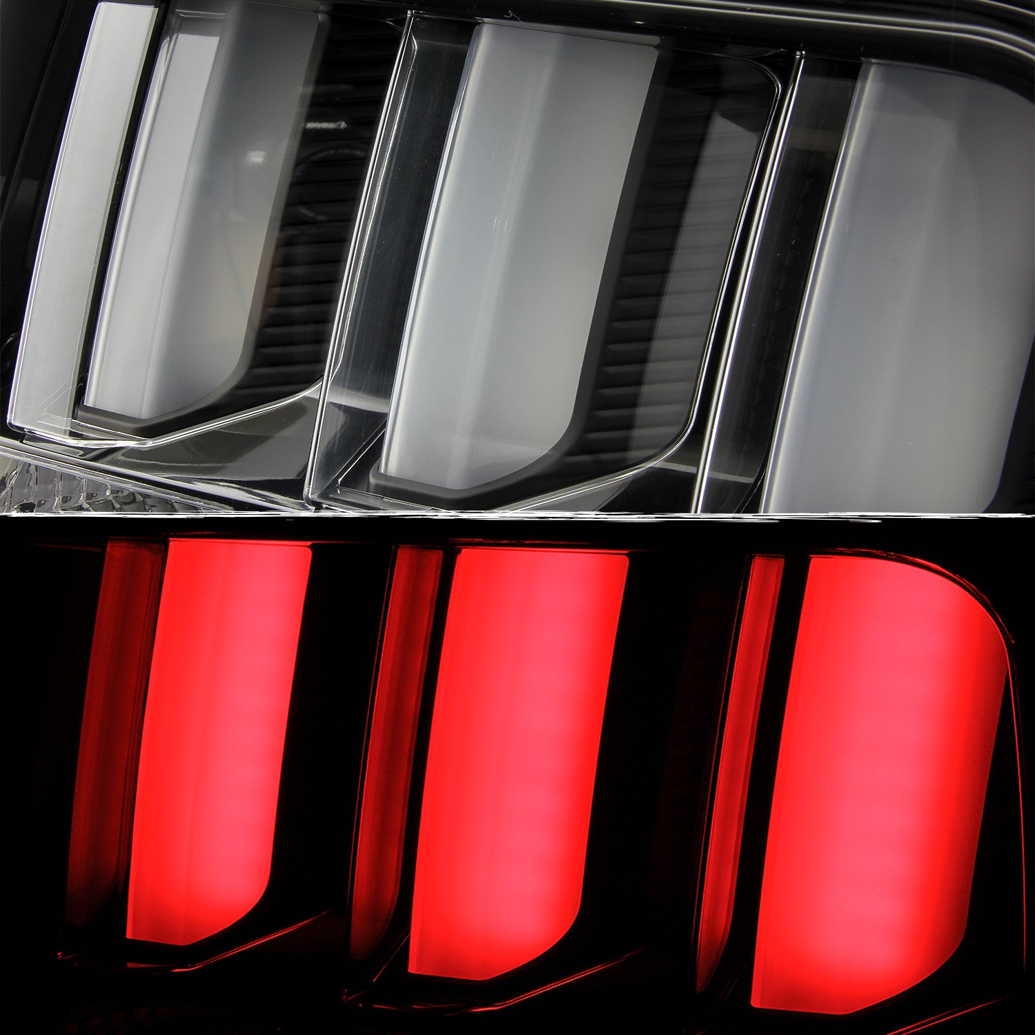 💥Harbor hold-ups Clearance💥For 05-09 Ford Mustang LED [White Tube] Black Tail Lights w/ Sequential Signal