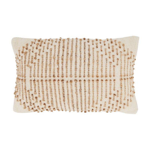 Oversize Diamond Dreams Woven Down Filled Lumbar Throw Pillow Natural Saro Lifestyle