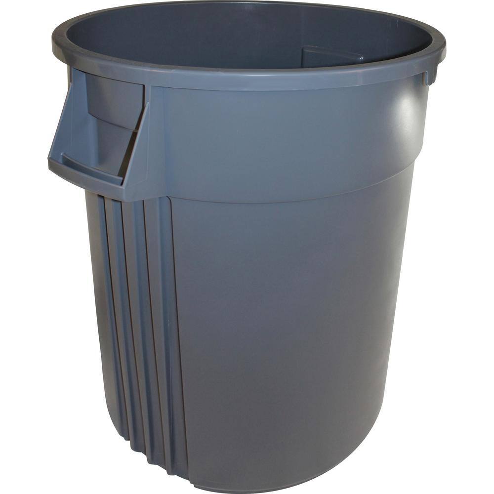 Genuine Joe 32 Gal. Grey Round Heavy-Duty Trash Can GJO60463