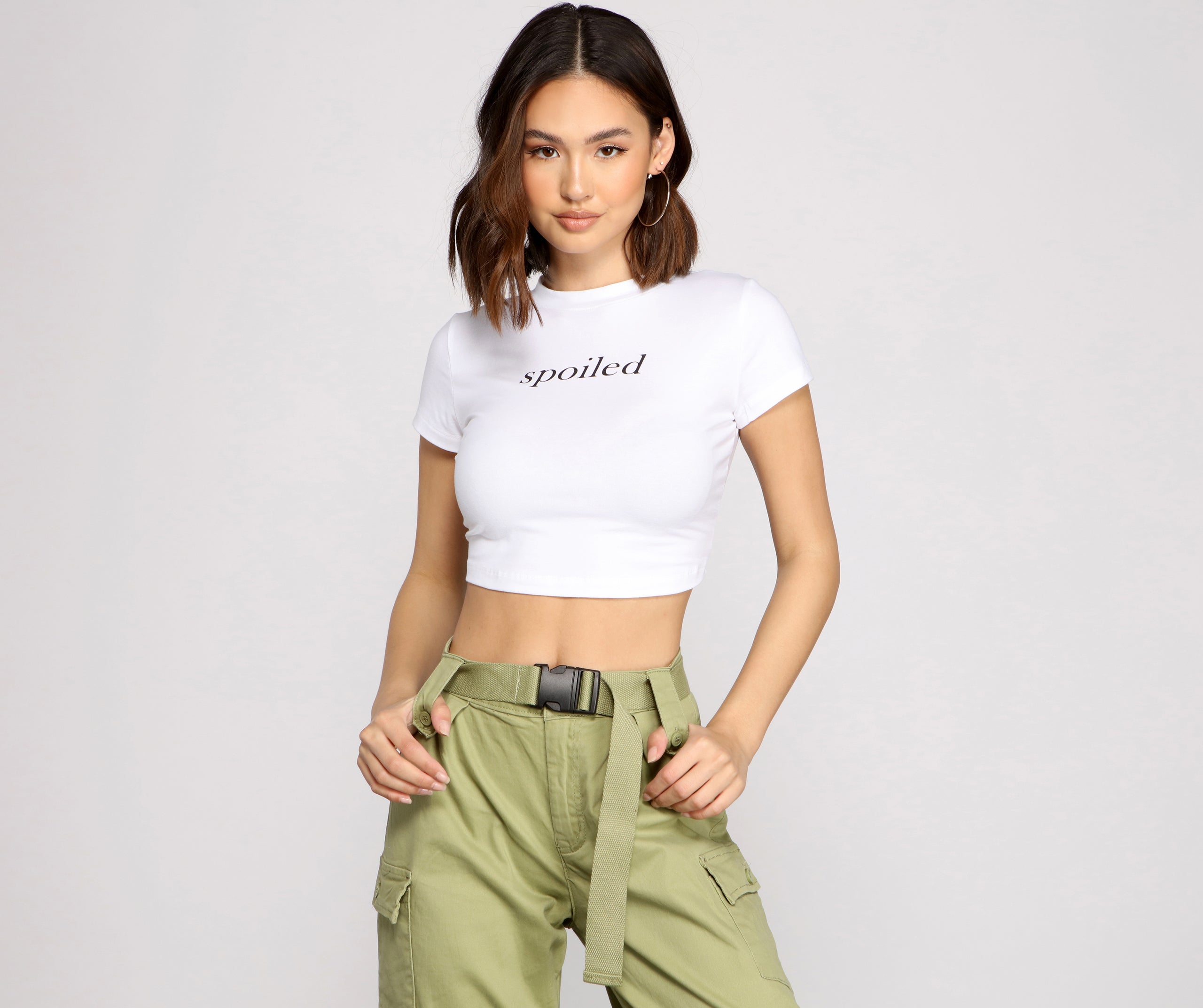 Spoiled Script Crop Top