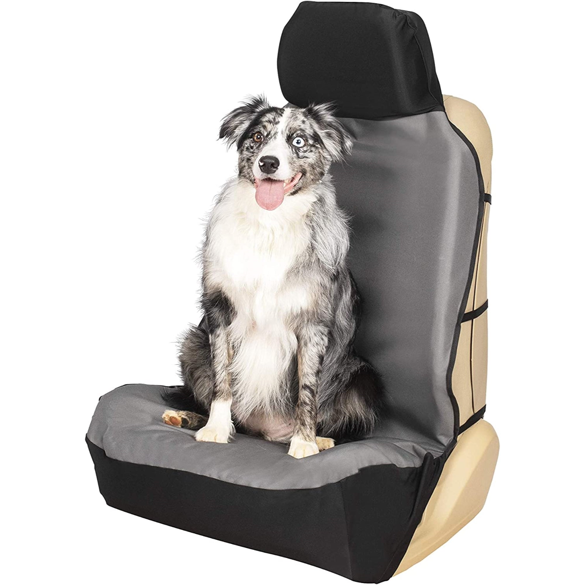 PetSafe Happy Ride Bucket Seat Cover for Pets， Fits Most Vehicles， Grey