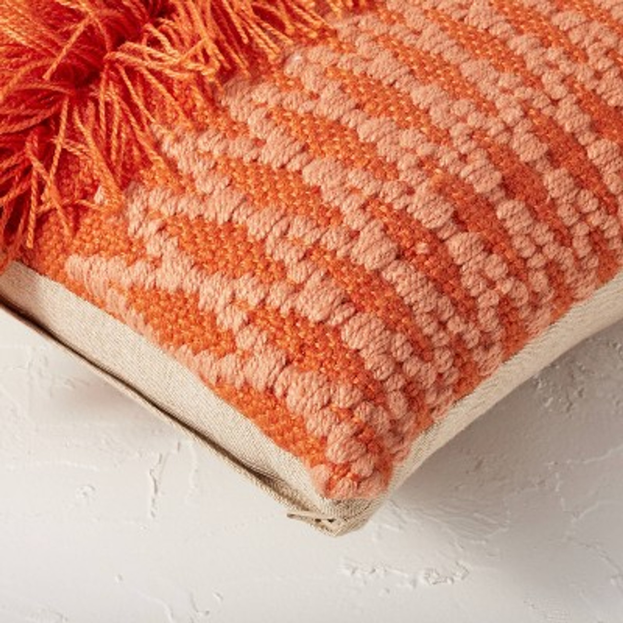 Diamond Textured Woven Square Throw Pillow Orange - Opalhouse™ designed with Jungalow™