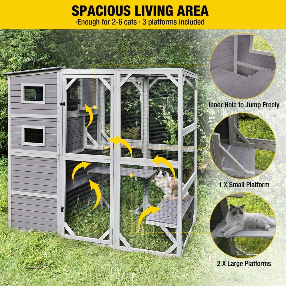 aivituvin Outdoor Cat Enclosure, Large Pet Enclosure AIR54