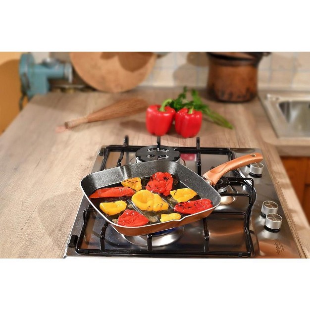 Ravelli Italia Linea 20 11 inch Non stick Copper Grill Pan