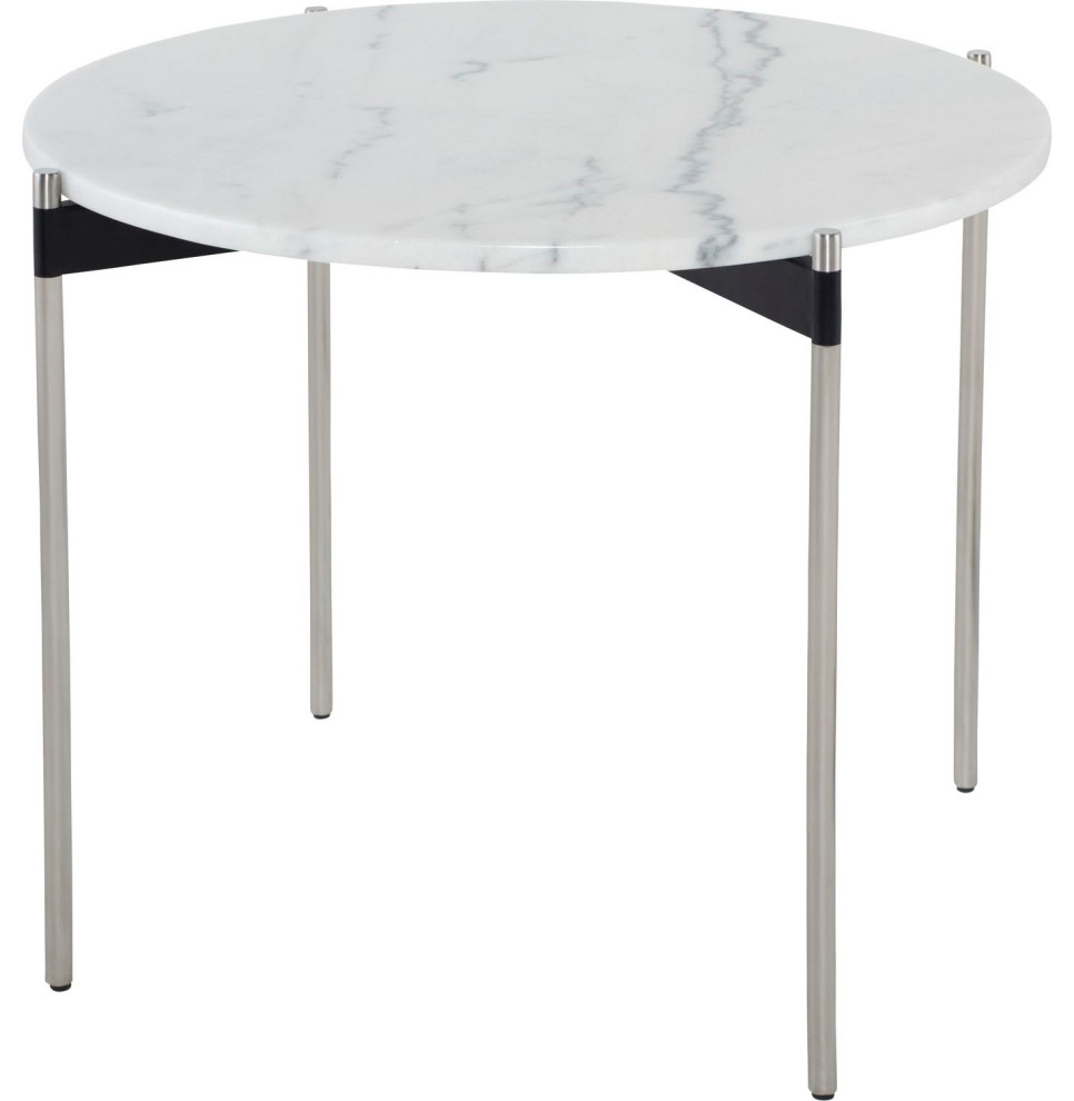 Nuevo Furniture Pixie Side Table  Silver Base   Midcentury   Side Tables And End Tables   by Unlimited Furniture Group  Houzz