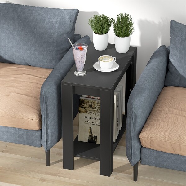 Narrow End Table with Shelf