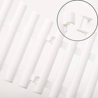 12 in. Decorative White Plastic Picket Garden Fence Border (8-Piece) SKYHD7014