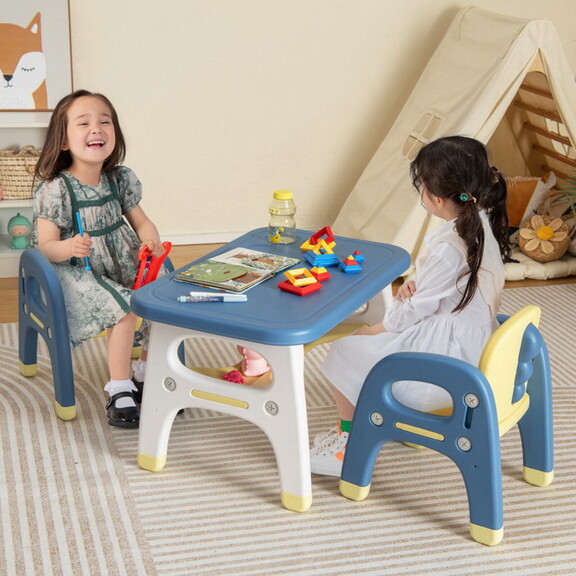 Costway 54398261 Kids Table and 2 Chairs Set with ...