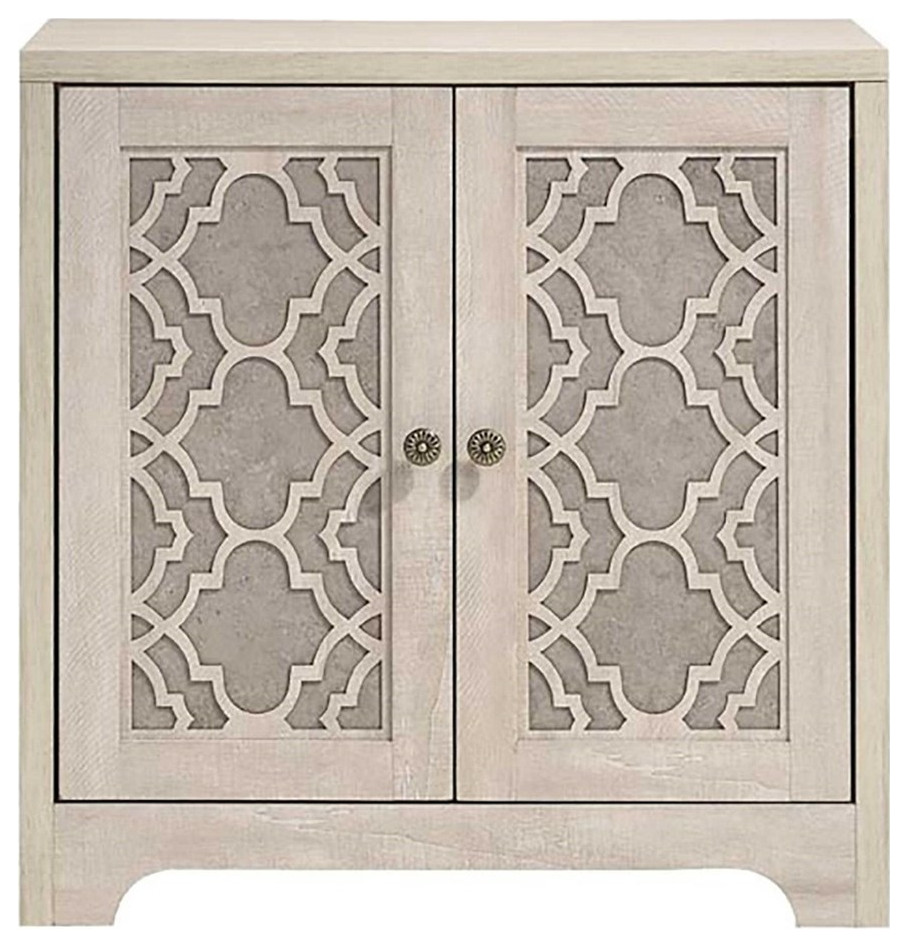 Cosona Home Azienda 2 Door Engineered Wood Accent Cabinet in Dusty Gray/Oak   Transitional   Accent Chests And Cabinets   by Homesquare  Houzz