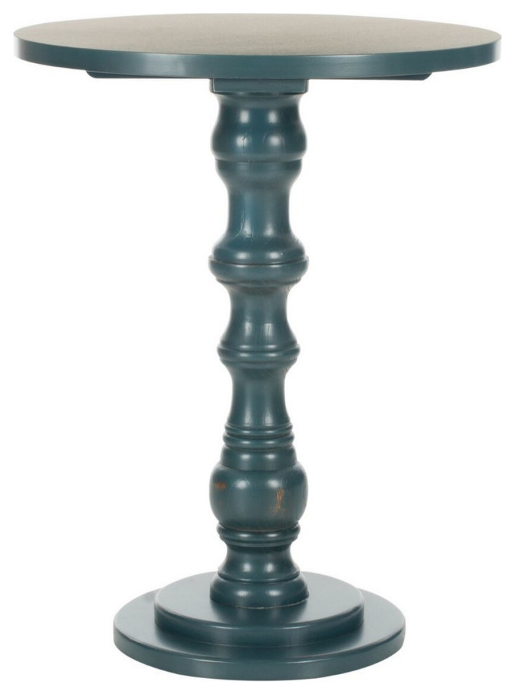 Bennett Round Top Accent Table Dark Teal   French Country   Side Tables And End Tables   by Virgil Stanis Design  Houzz