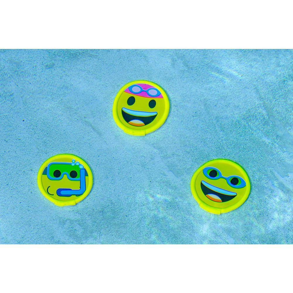 Poolmaster Emoji Dive Discs Swimming Pool Dive Toys (Pack of 3) 72729