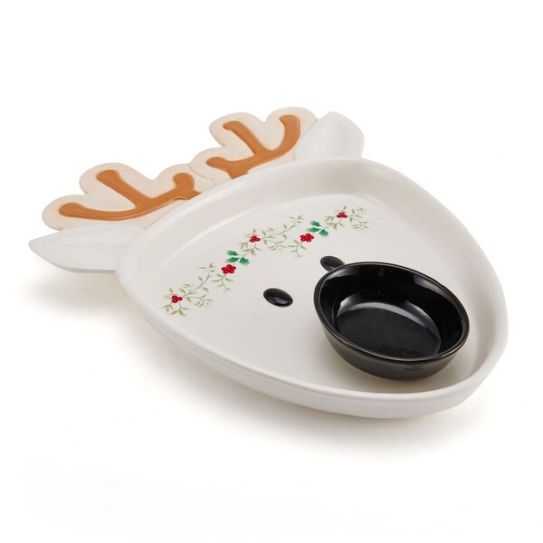 Winterberry Reindeer Chip and Dip Serving Tray