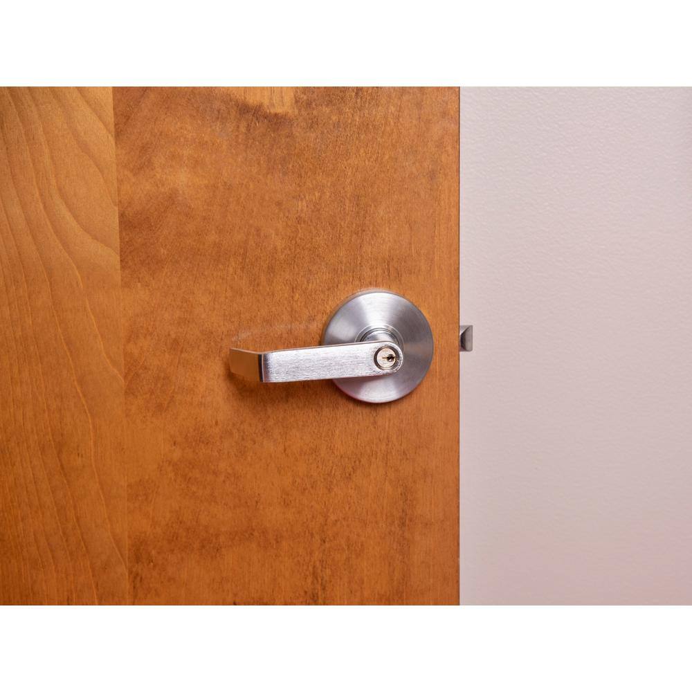 Taco LSV Saturn Standard Duty Brushed Chrome Grade 2 Commercial Cylindrical Storeroom Door Handle with Lock DL-LSV80-US26D