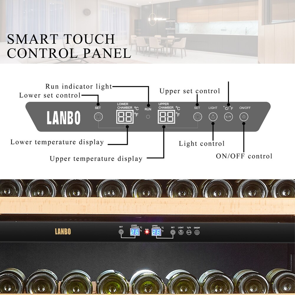 Lanbo Freestanding Dual Zone Wine Cooler Refrigerator  287 Bottles