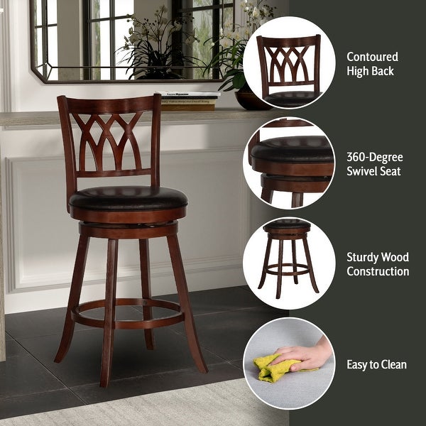 Hillsdale Furniture Tateswood Wood Swivel Stool， Cherry