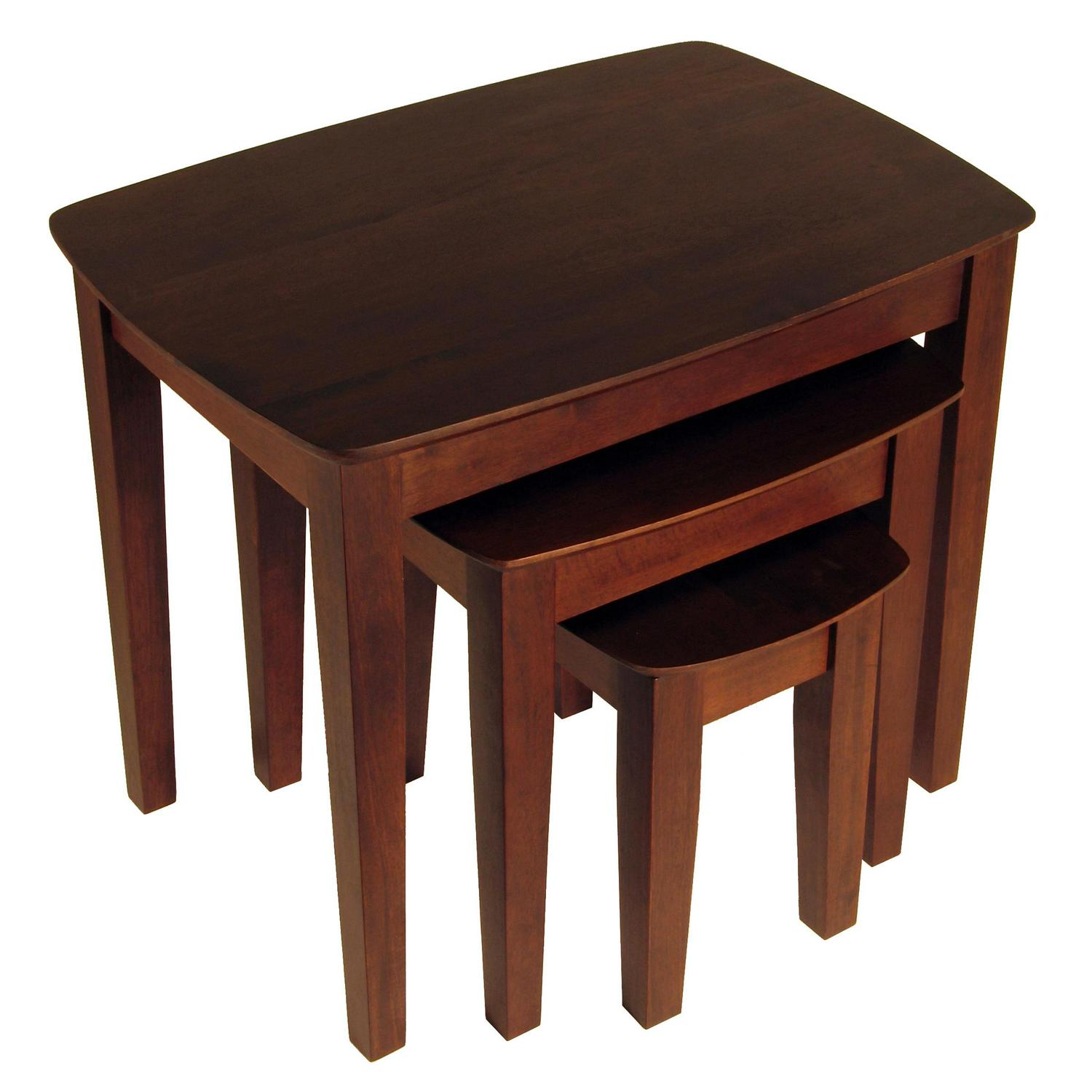 Winsome Wood Bradley 3-Pc Nesting Table Set， Walnut Finish