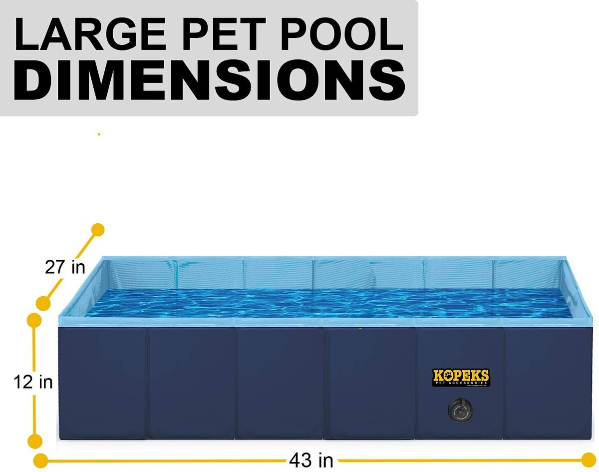 KOPEKS Outdoor Portable Rectangular Dog Swimming Pool