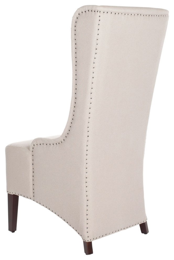 Lauren 20 quotH Linen Dining Chair  Set of 2  Taupe/Black/Cherry Mahogany   Transitional   Dining Chairs   by V.S.D Furniture  Houzz