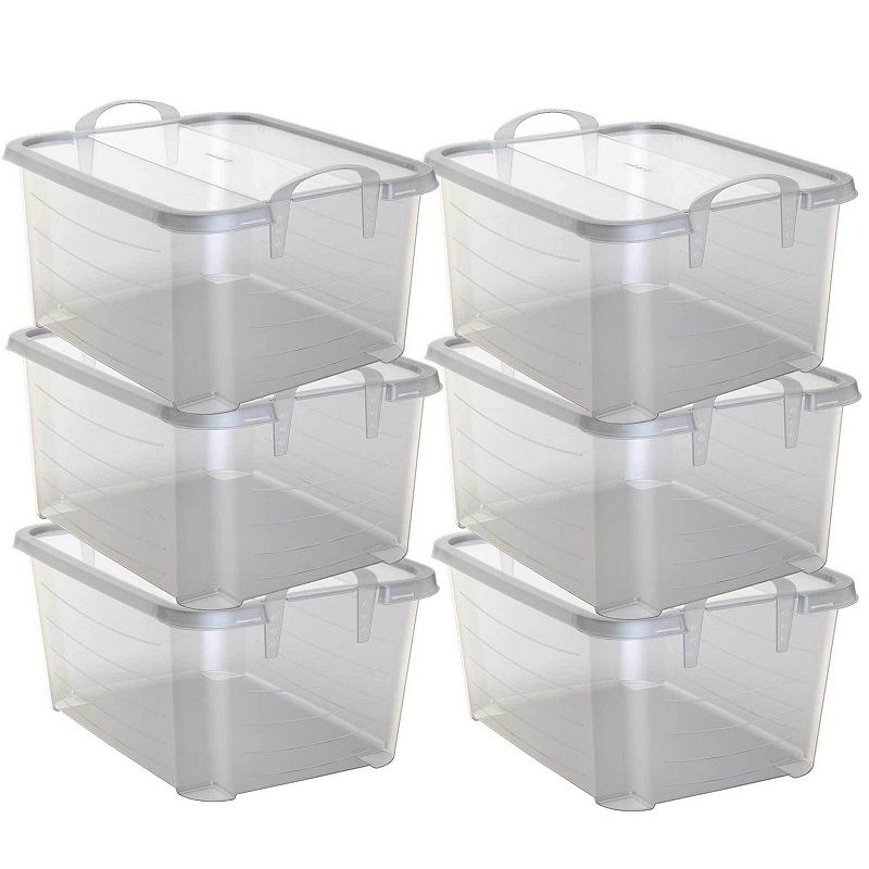 Life Story Clear Stackable Closet and Storage Box 55 Quart Containers， (6 Pack)