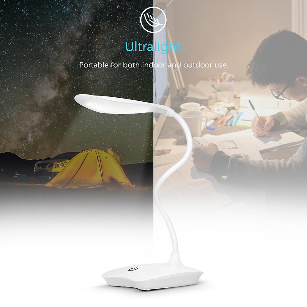 Led Desk Lamp With Usb Port 3 Dimmable Brightness Touch Control Ultralight White Rechargeable Eye-caring Table Light With 360 Rotatable Head Flexible