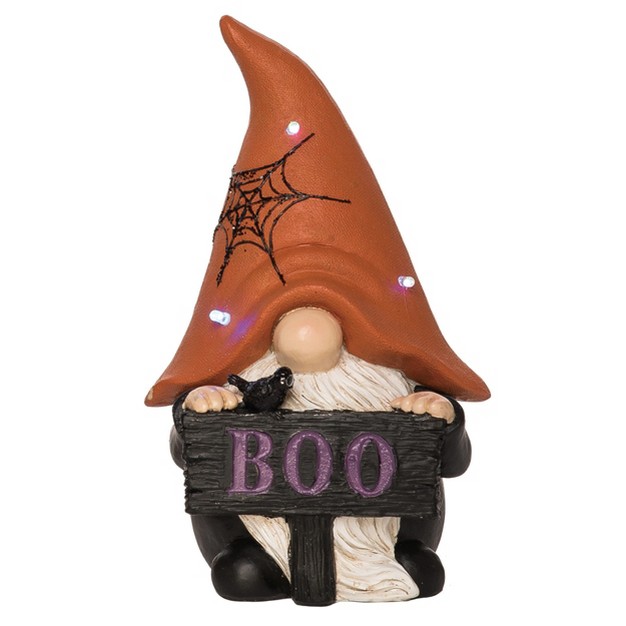 Transpac Resin 10 5 In Multicolored Halloween Light Up Spooky Gnome Figurine