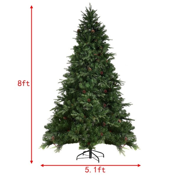 Costway 7Ft/7.5FT/8FT PreLit Artificial Christmas Tree Hinged w/