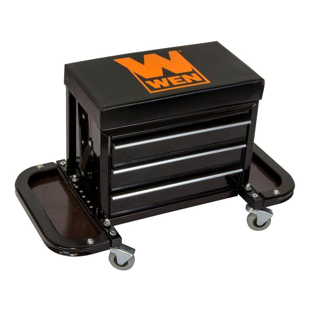 WEN 350-Pound Capacity Garage Glider Rolling Tool Chest Seat GG1350