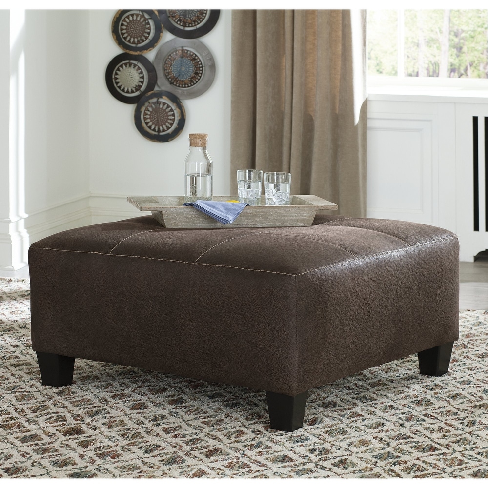 Navi Contemporary Chestnut Oversized Ottoman