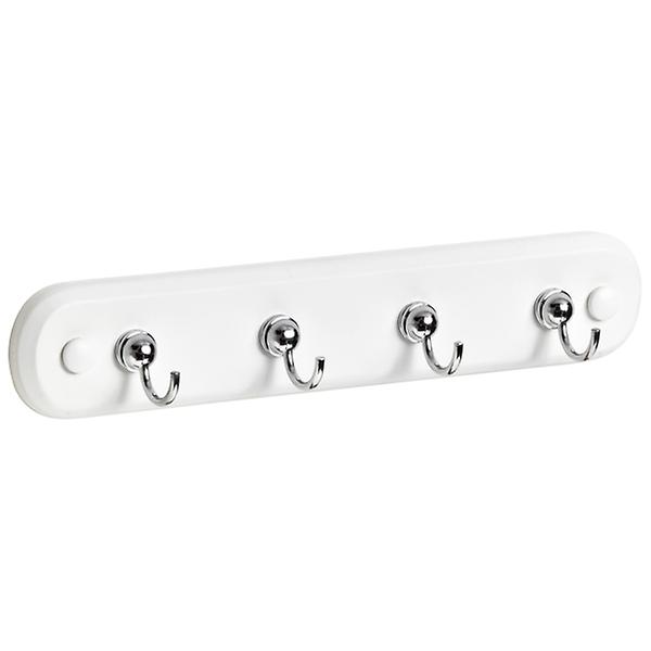 White 4Hook WallMounted Key Holder