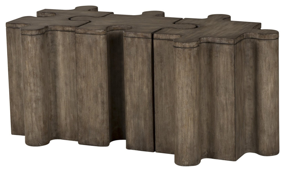 Puzzle Coffee Table Wood   Transitional   Coffee Tables   by Peachtree Fine Furniture  Houzz