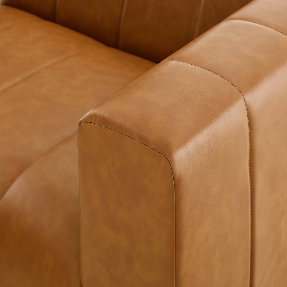 Bartlett Vegan Leather Vegan Leather 2 Piece Loveseat Tan   Contemporary   Loveseats   by ShopFreely  Houzz