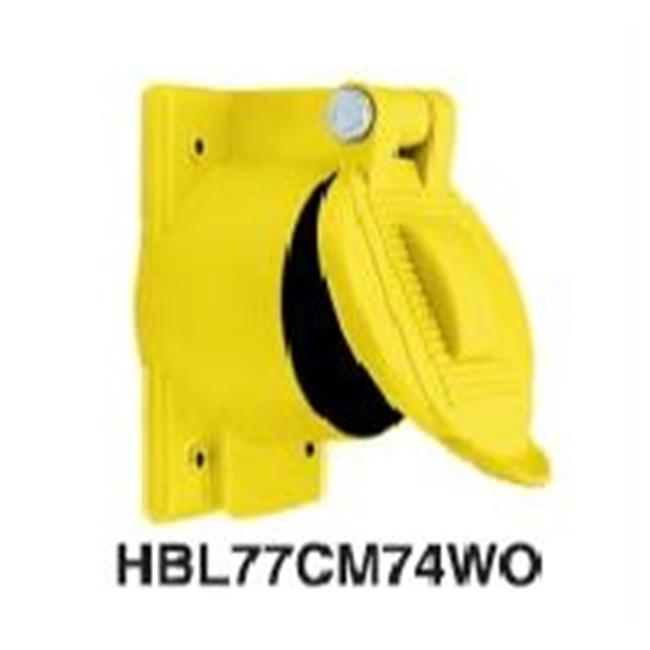 Hubbell Wiring Device-Kellems Cover，Weatherproof，Yellow  HBL77CM74WO