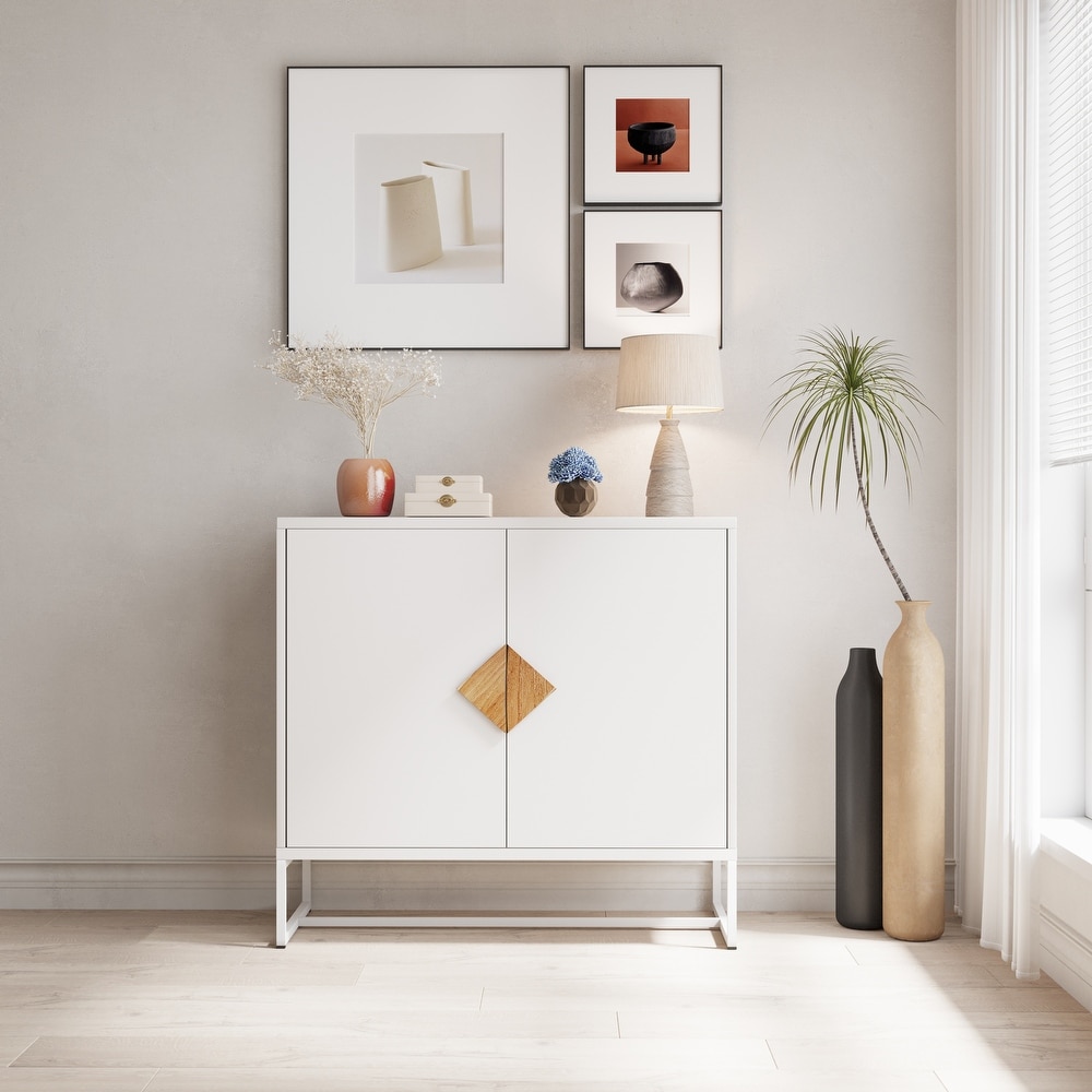 Square Shape Solid Wood Sideboard