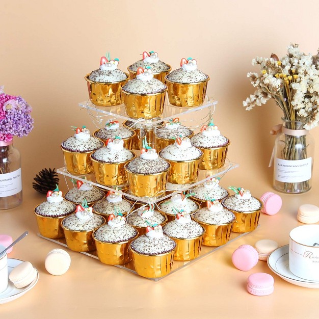 Vdomus Led Cupcake Stand Tower For Birthday wedding babyshower Party With String Lights