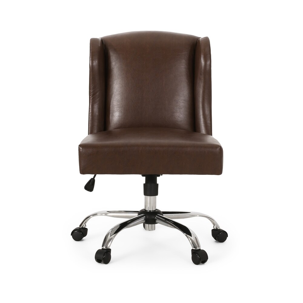 Bergen Contemporary Wingback Swivel Office Chair by Christopher Knight Home