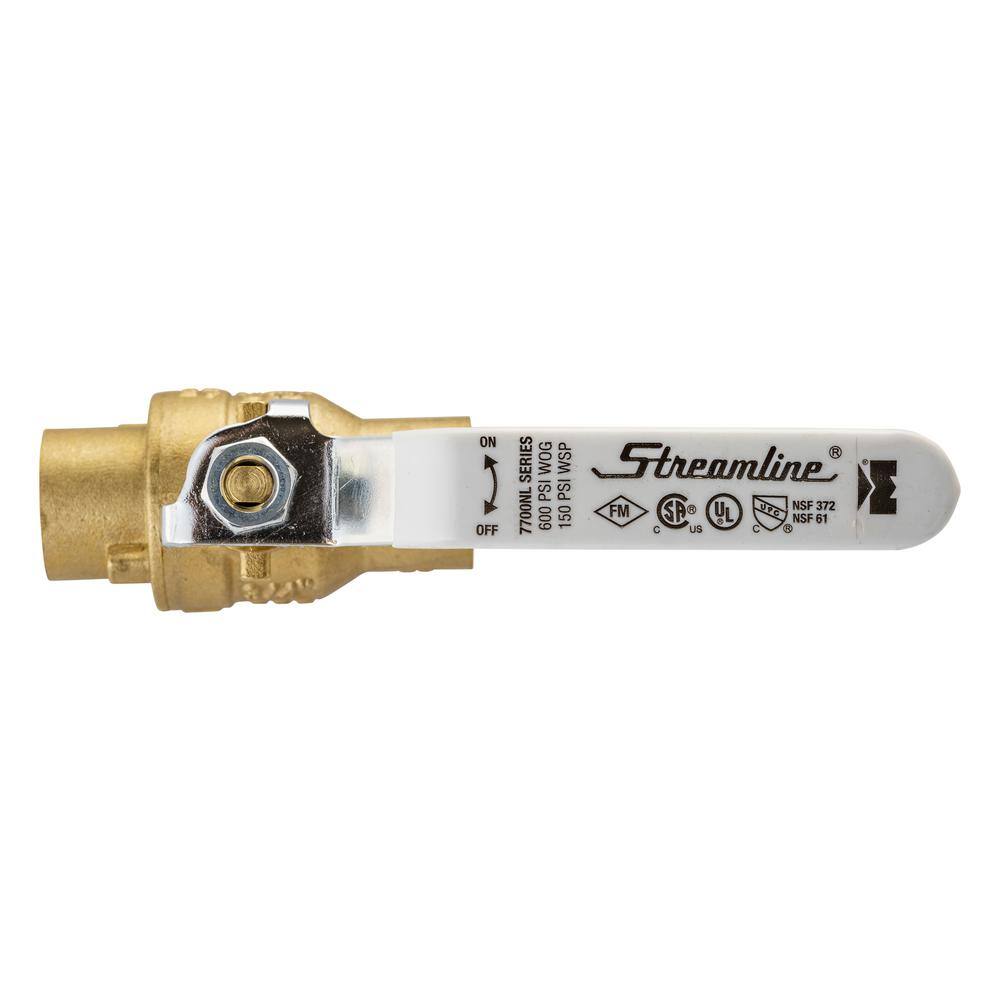 Streamline 34 in. Brass SWT Full Port Packing Gland Ball Valve 117-844H