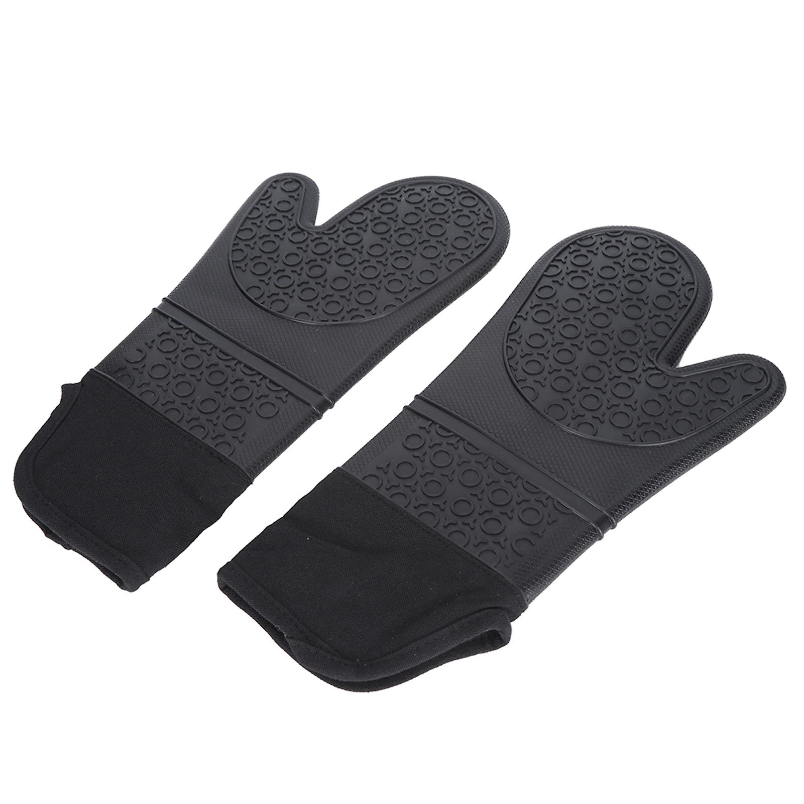 6pcs/set Oven Mitts Hand Clip Pot Holder Silicone Heat Insulation Gloves Insulation Mat