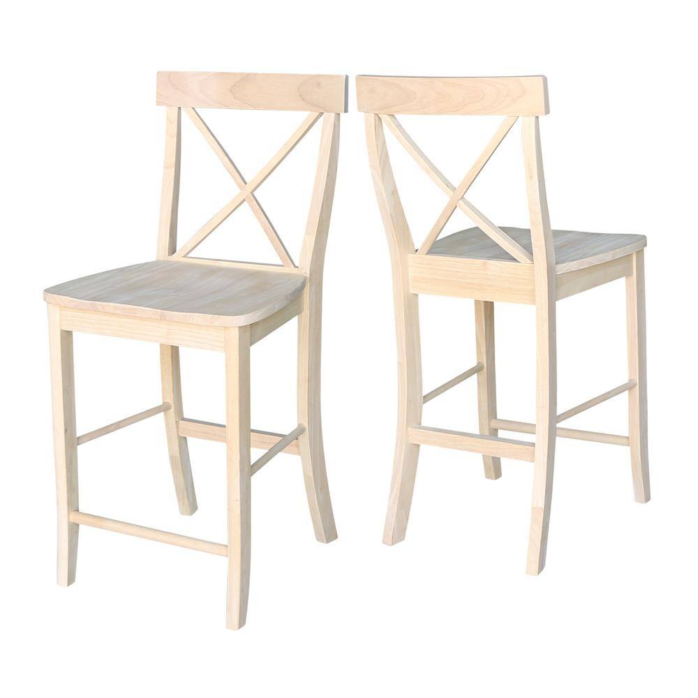 International Concepts 24 in. Unfinished Wood Bar Stool S-6132