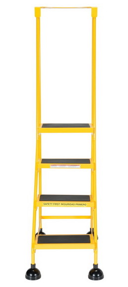 Vestil LAD 4 Y spring loaded roll ladder 4 step ye...