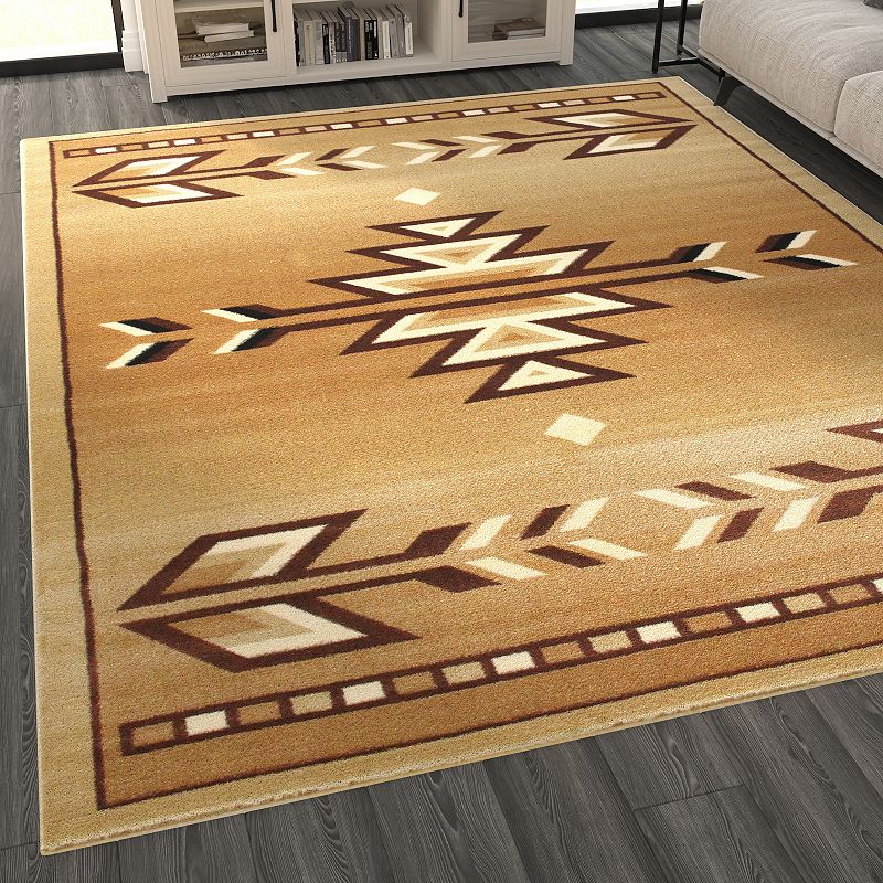 Masada Rugs Masada Rugs Southwest 8'x10' Native American Area Rug in Beige