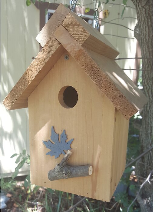 Bird Houses by Mark Peaked Roof Cedar Bird House